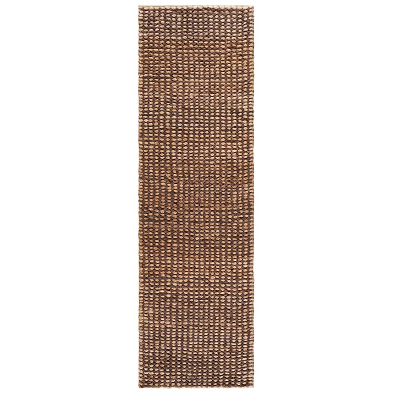 SAFAVIEH Handmade Natural Fiber Couture Seka Jute & Cotton Rug - 2'3" x 8' Runner - Natural/Brown