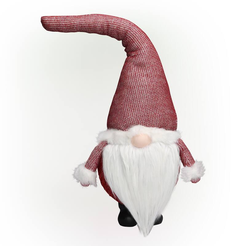 Alpine Corporation 29" H Christmas Santa Gnome with Warm White LED Lights and Timer, Indoor/Outdoor