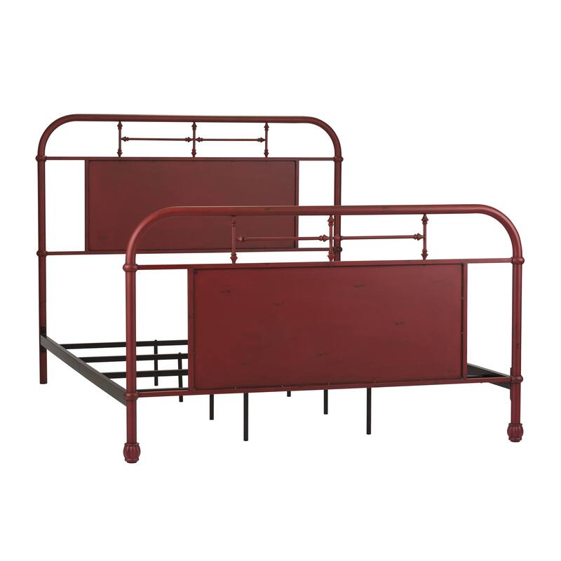 Vintage Series Distressed Metal Queen Metal Bed