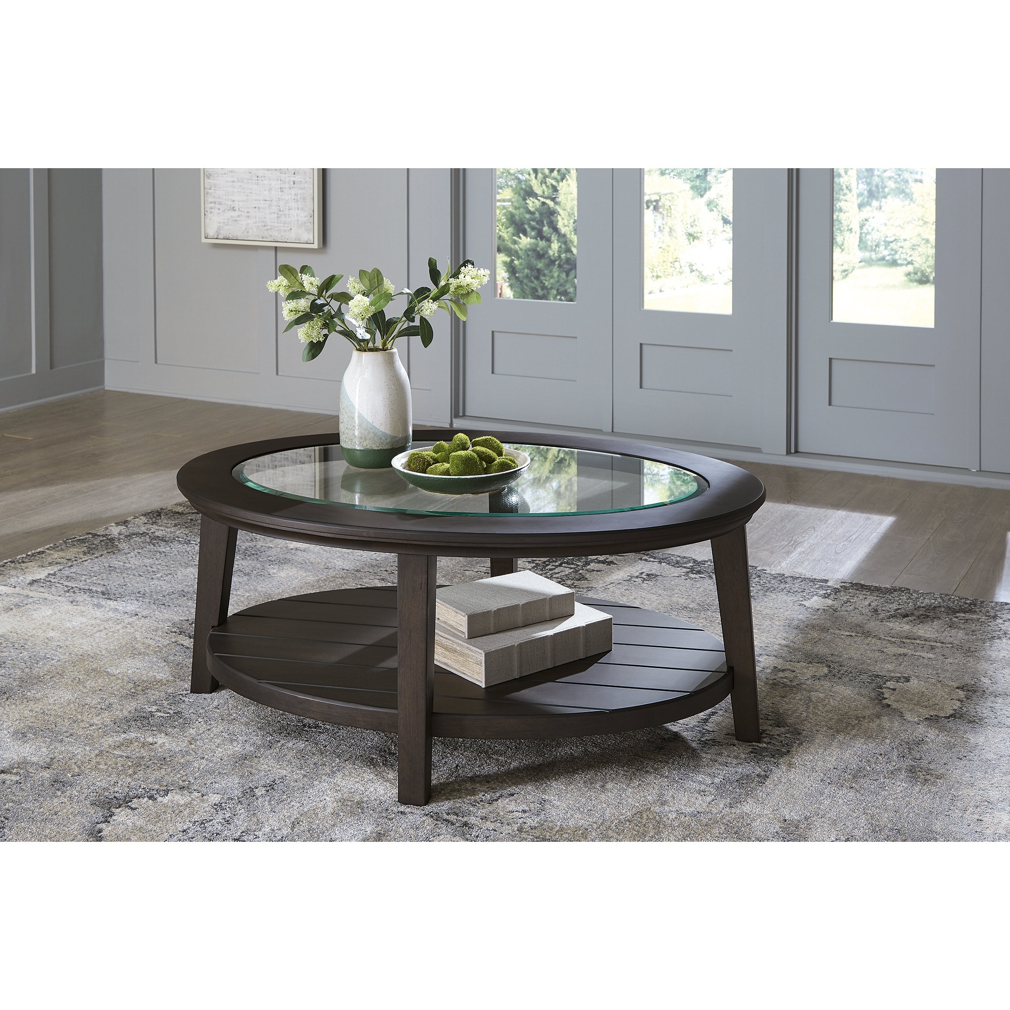 Signature Design by Ashley Celamar Dark Brown Coffee Table - 47.88"W x 34"D x 20.13"H