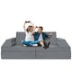 preview thumbnail 6 of 28, 10-Piece Modular Convertible Kids Play Couch Sofa Set with Removable Velvet Covers