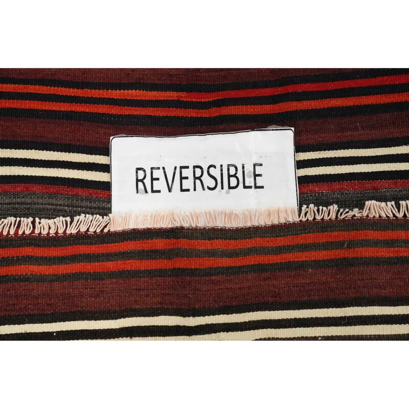 Hand Woven Oriental 100% Wool Carpet Southwestern Geometric Multi-Colored Kilim Area Rug - 8' 1'' X 4' 11''