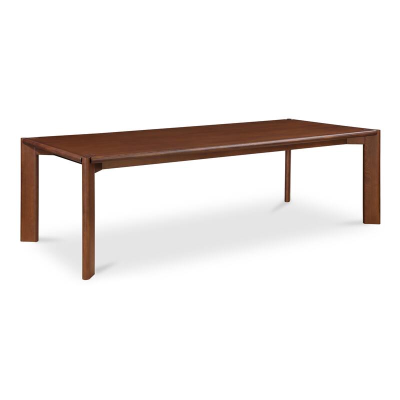 NADAAL STUDIOS Elowar Dining Table for 8, Rectangular Solid Kiln-Dried White Ash with Rounded Edges, Walnut Stained Ash