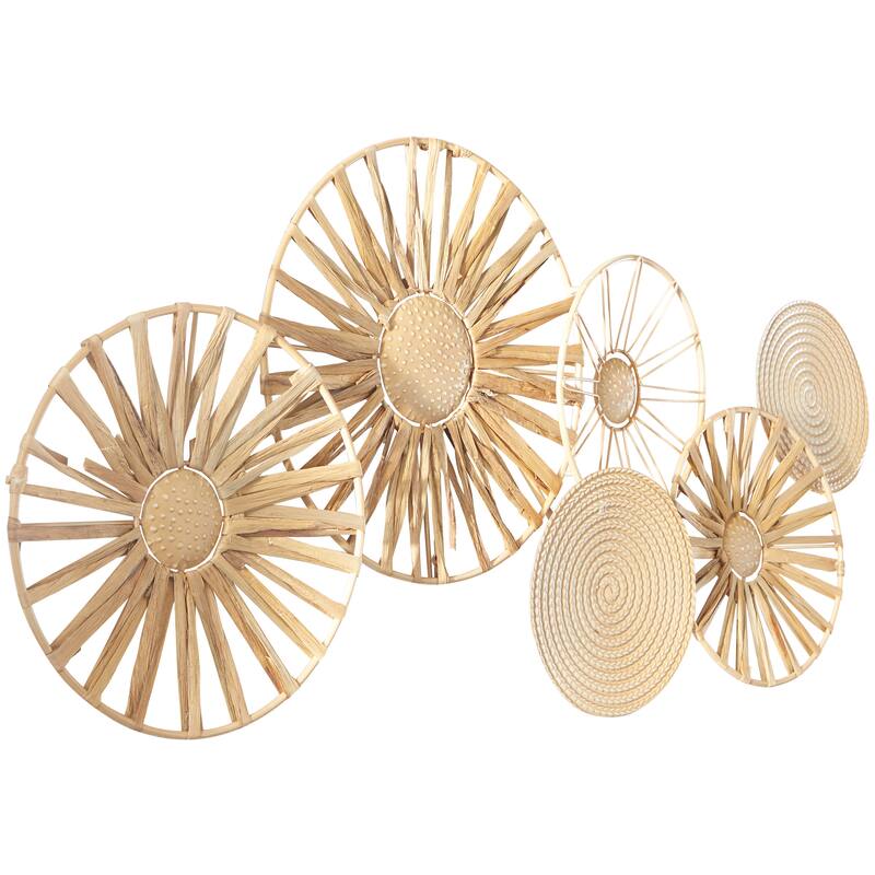 The Novogratz Brown Metal Plate Wall Decor with Textured Pattern