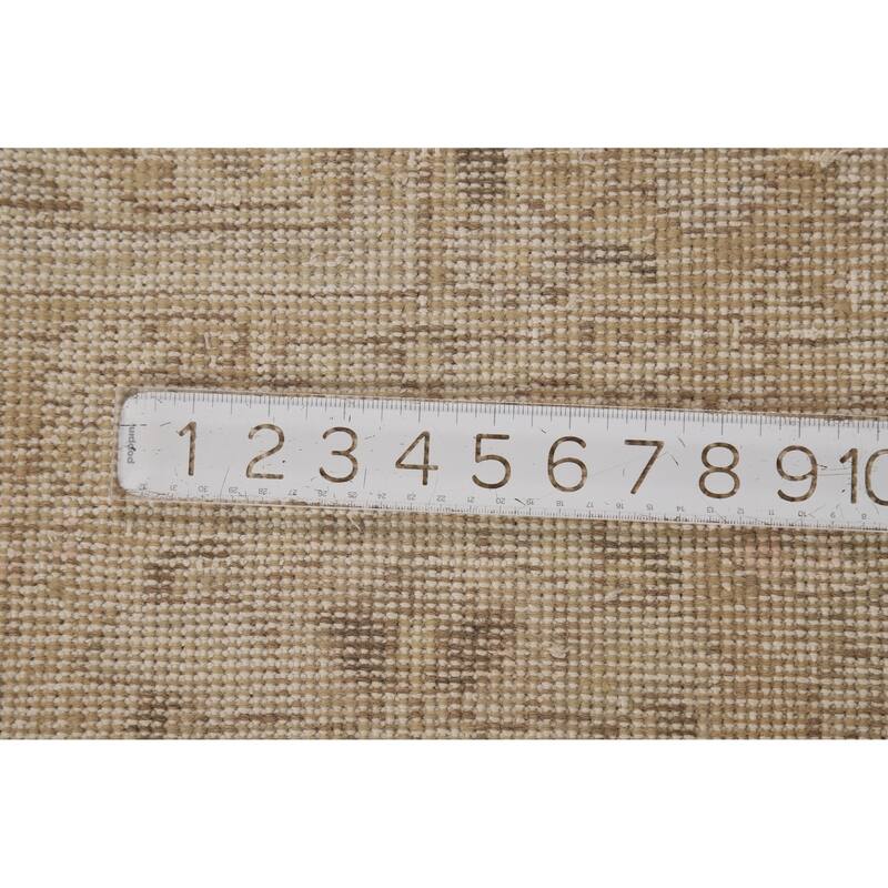 Geometric Tabriz Persian Vintage Area Rug Hand-Knotted Wool Carpet - 9'5" x 12'3"