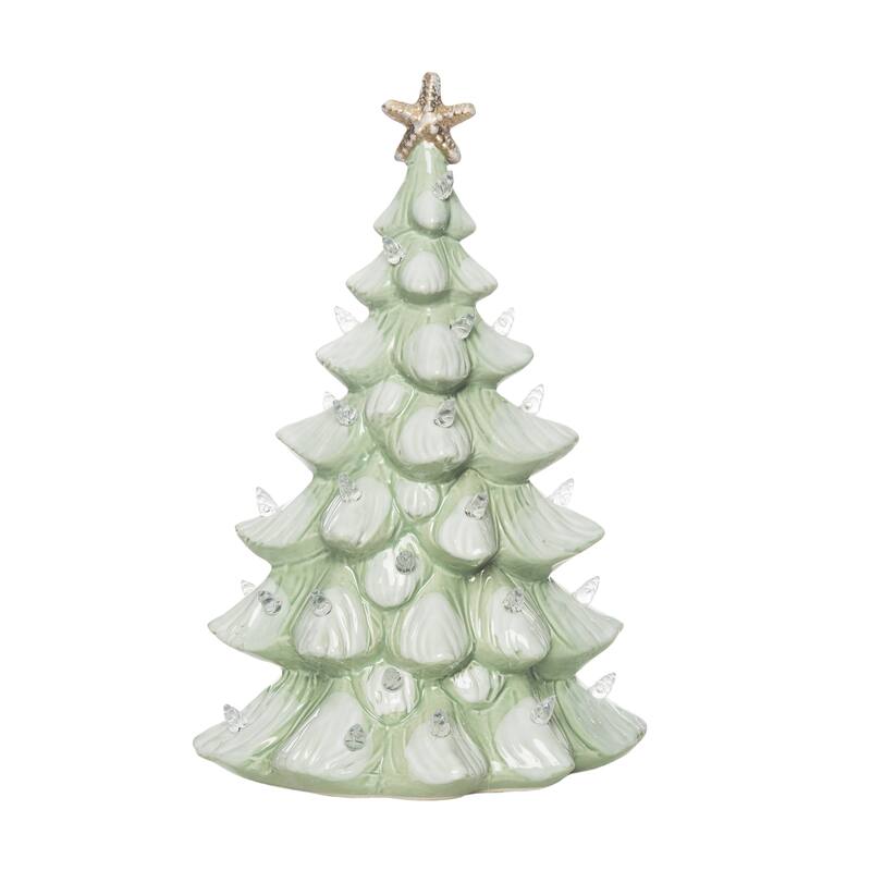Transpac 13.75 in. Green Holiday Coastal Tree