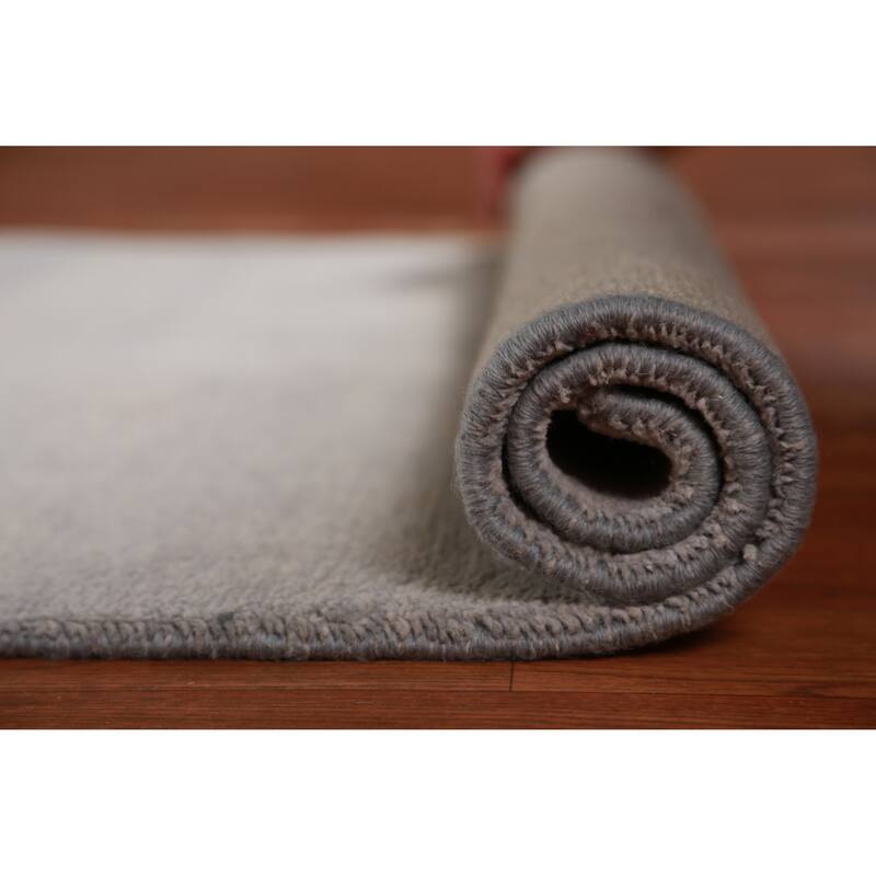 Hand Knotted Oriental 100% Wool Carpet Modern Solid Greys & Charcoal Gabbeh Runner Rug - 10' 1'' X 3' 0''