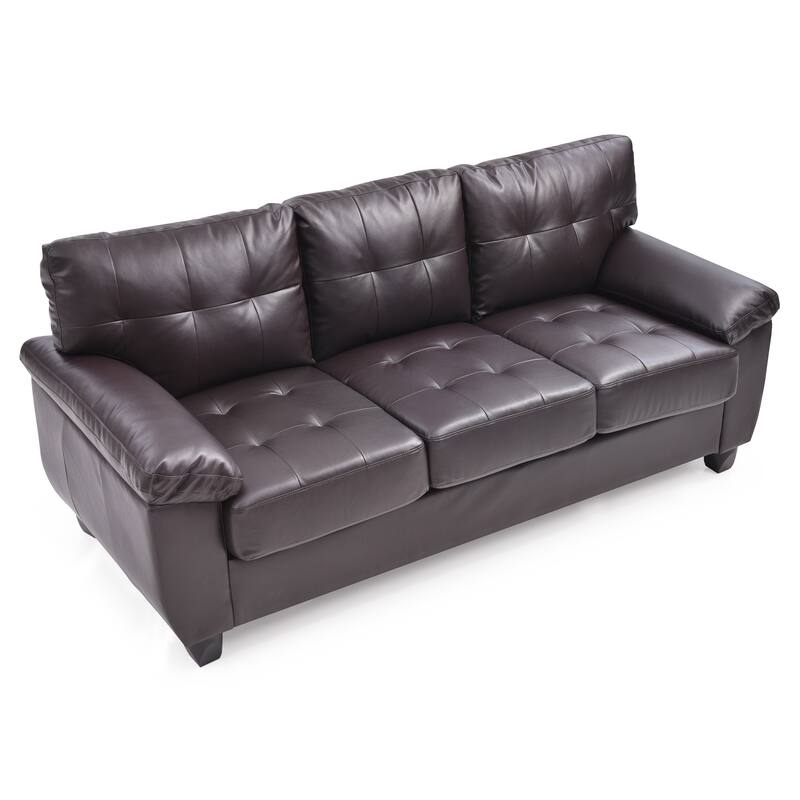 Cappuccino PU Sofa, 78x33x35 inches