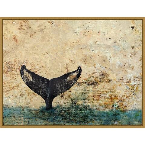 Hawaiian Whale Fluke 1.0 (Ocean) by John Baran Framed Canvas Art