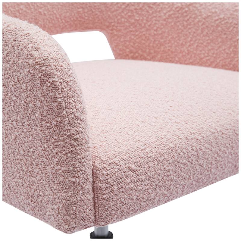 Boucle Upholstered Office/ Desk Chair - Swivel/ Adjustable Height (Set of 2)