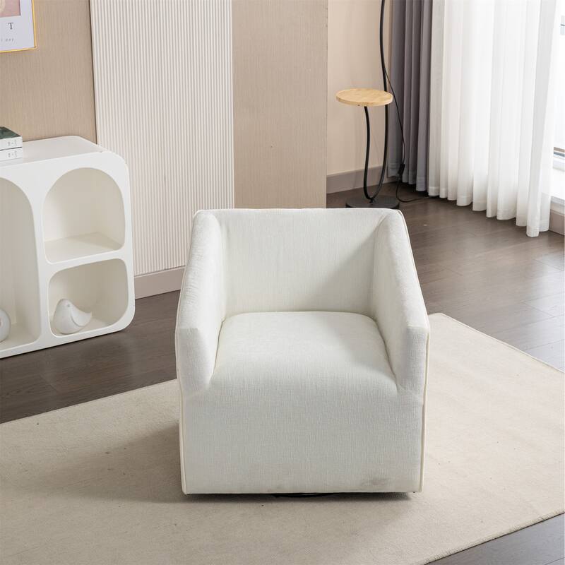 Nice Modern Upholstered Barrel Armchair 360° Swivel