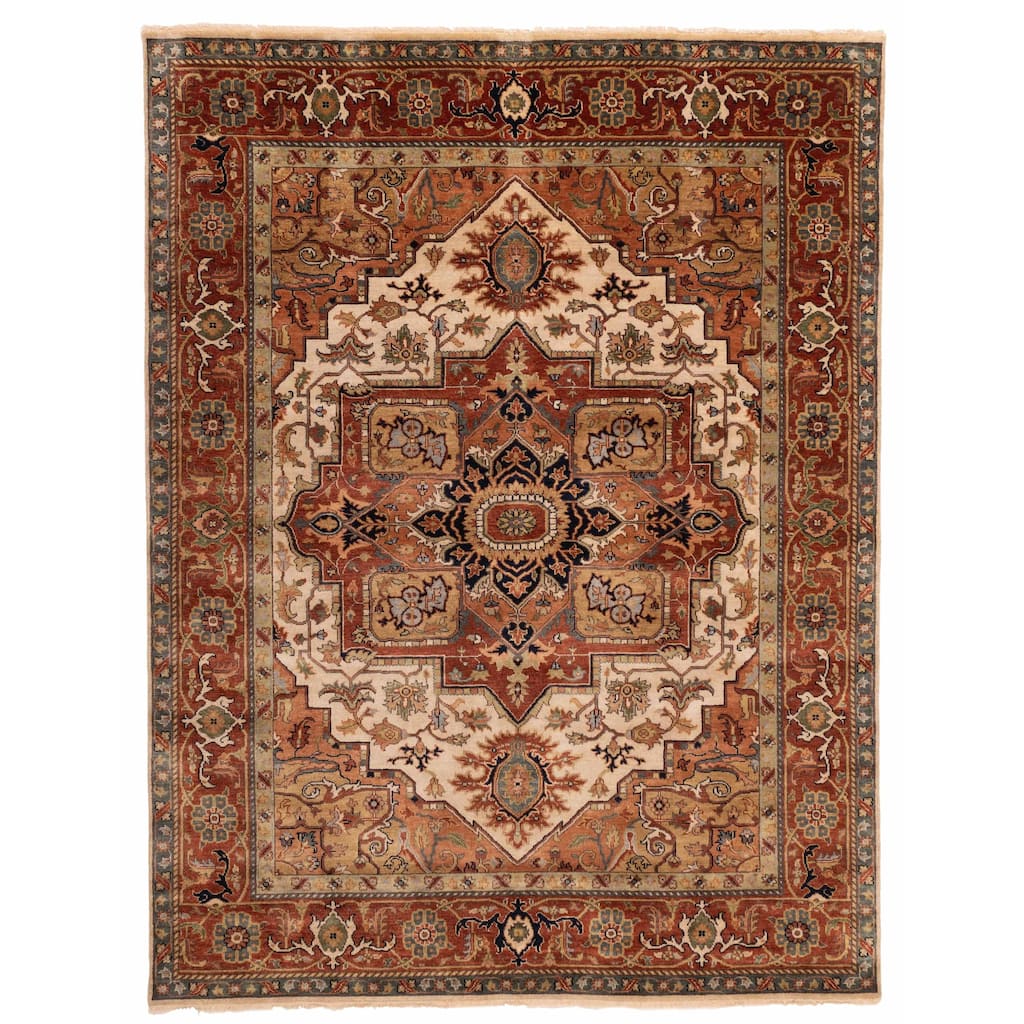 ECARPETGALLERY Hand-knotted Jules Sultane Ivory Wool Rug - 7'8 x 9'11