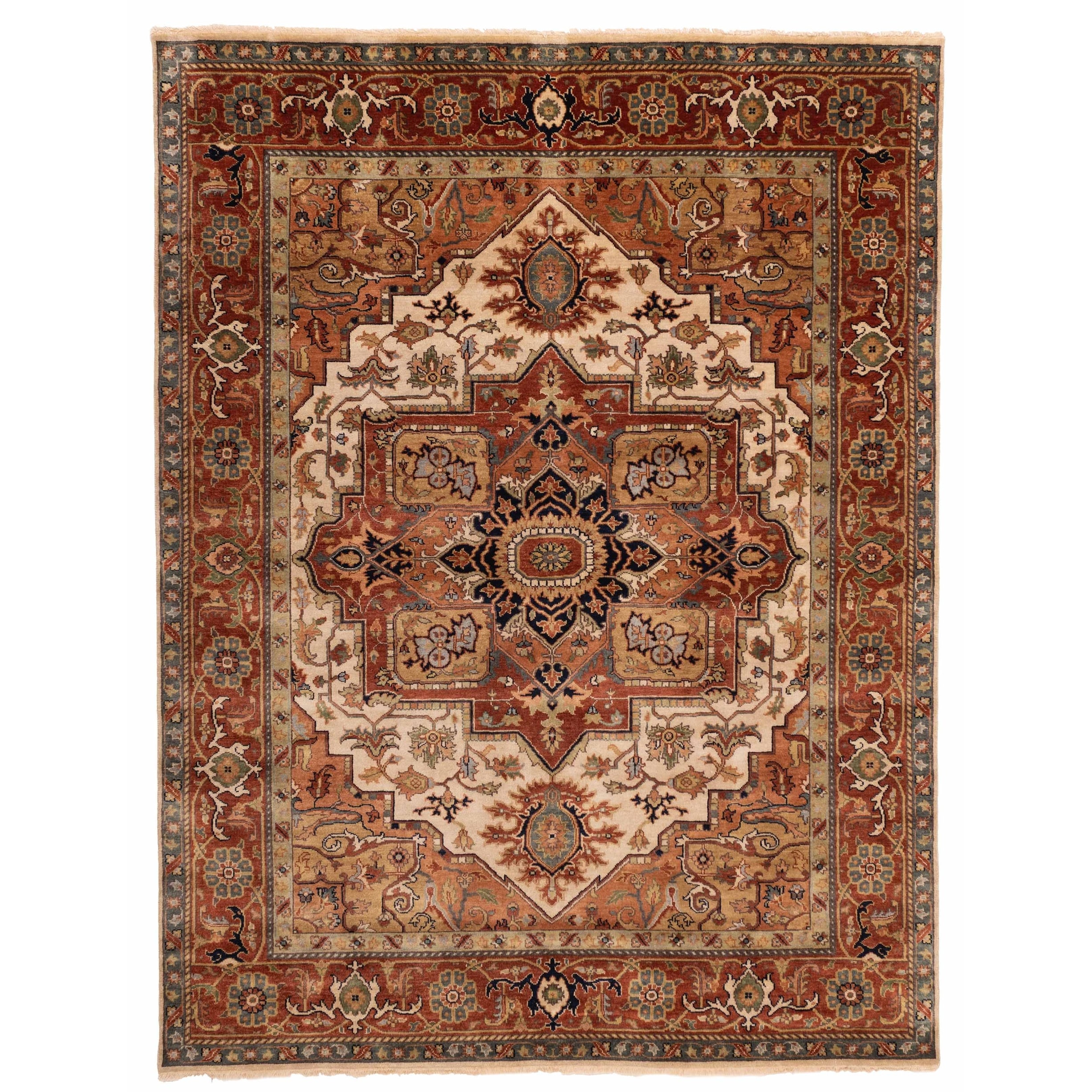 ECARPETGALLERY Hand-knotted Jules Sultane Ivory Wool Rug - 7'8 x 9'11