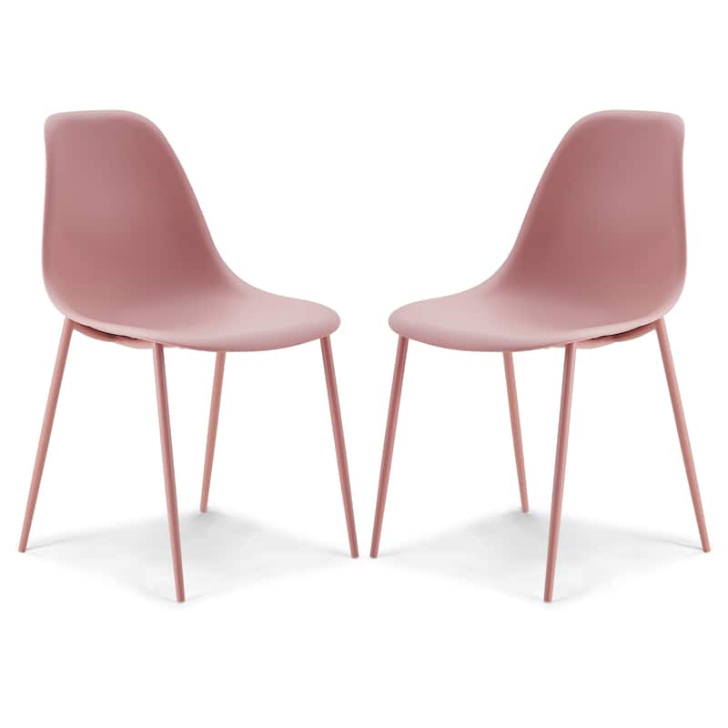 Poly & Bark Isla Dining Chair (Set of 2) - Indoor or Outdoor Use - Blush Pink