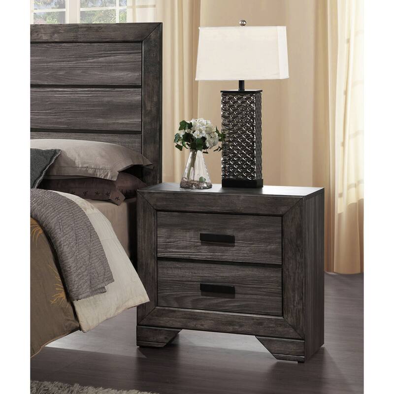 Hanover Bramble Hill 5-Piece Bedroom Furniture Set with King-Size Bed Frame in Weathered Gray Finish