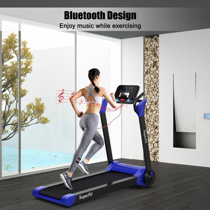 Gymax Folding 2.25HP Electric Treadmill Running Machine w/ LED Display