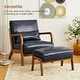 preview thumbnail 23 of 50, Glitzhome 24.5"W Leatherette Accent Stool With Walnut Rubberwood Legs