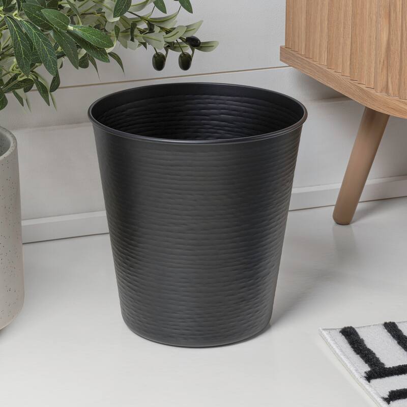 happimess Remi Modern Classic Textured Steel 2-Gallon Wastebasket