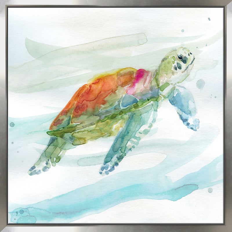 "Turtle Tropics I" by Carol Robinson Print on Floating Canvas