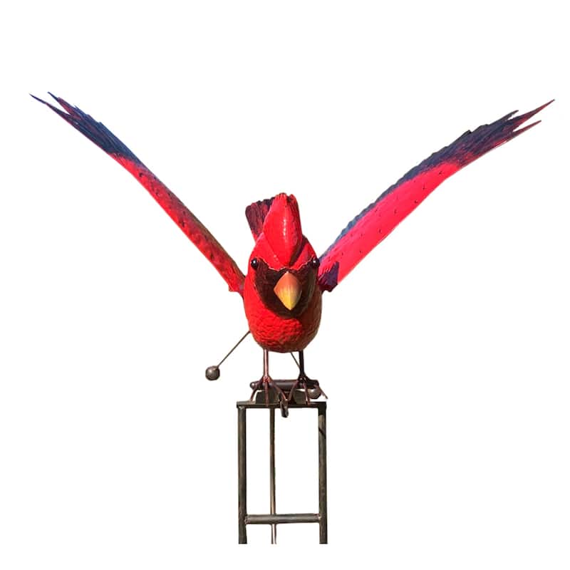 88" Black and Red Contemporary Cardinal Outdoor Garden Rocker