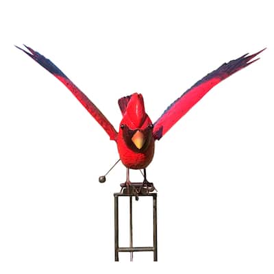 88" Black and Red Contemporary Cardinal Outdoor Garden Rocker
