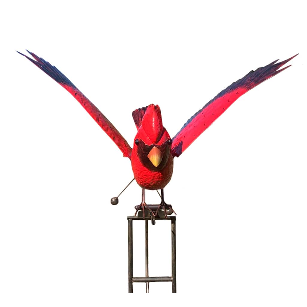 88" Black and Red Contemporary Cardinal Outdoor Garden Rocker