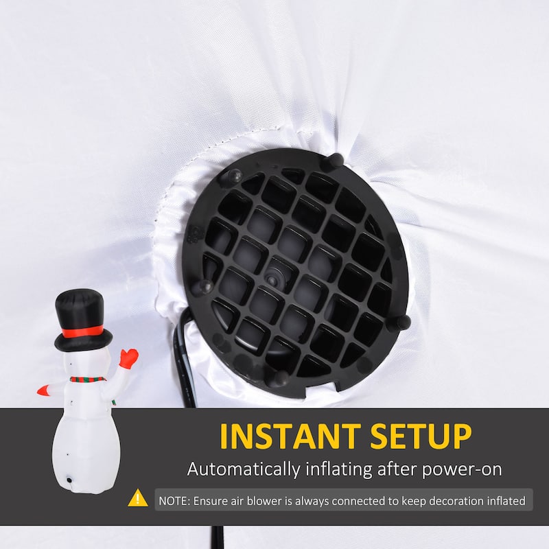 HOMCOM 8 ft. Waving Snowman Inflatable Christmas Decoration