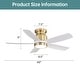 preview thumbnail 14 of 27, Sofucor 42'' Gold Flush Mount Ceiling Fan Lights Kit with Remote Quiet Reversible DC - 42