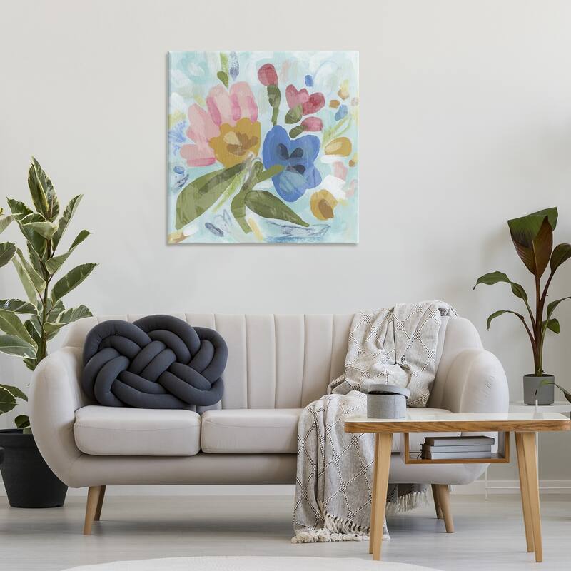 Stupell Stylish Pop Flowers Canvas Wall Art Design By June Erica Vess