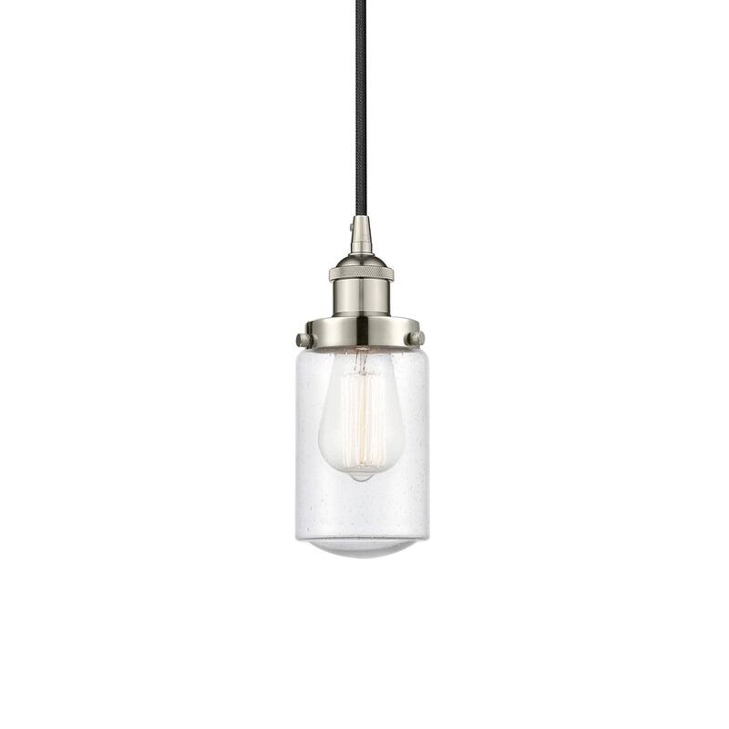 Innovations Lighting 616-1PH-10-5 Dover Pendant Dover 5" Wide Mini - Polished Nickel / Seedy