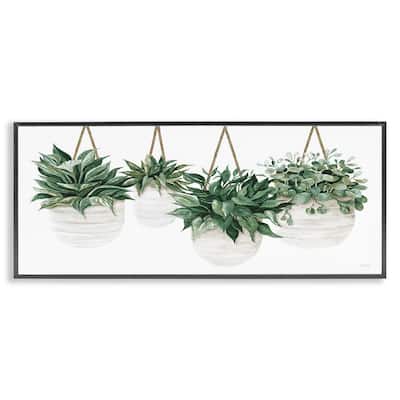 Stupell Hanging Planters House Plant Casual Blooming Leaves Framed Wall Art, Design by Cindy Jacobs - Green