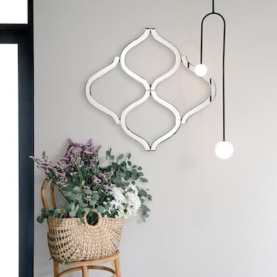 Allan Andrews Decorative Lattice Beveled Accent Wall Mirror - Silver