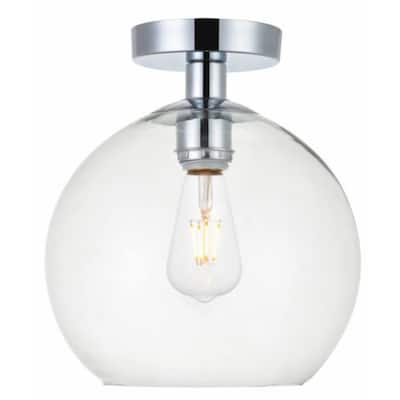 Elegant Lighting Baxter Single Light 10" Wide Semi-Flush Globe Ceiling