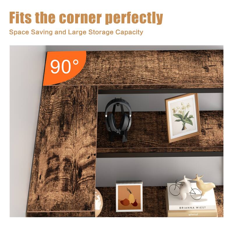 Futzca Bookshelf,Large Etagere Bookcase