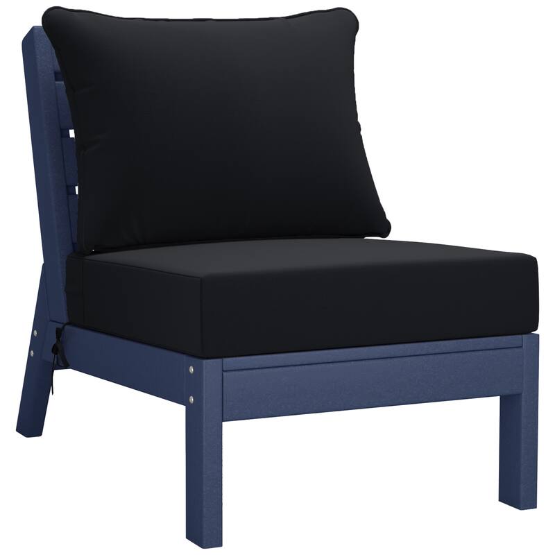 Birchwood All Weather HDPE Outdoor Patio Navy Blue Deep Seating Conversation Set (6-Piece Set)