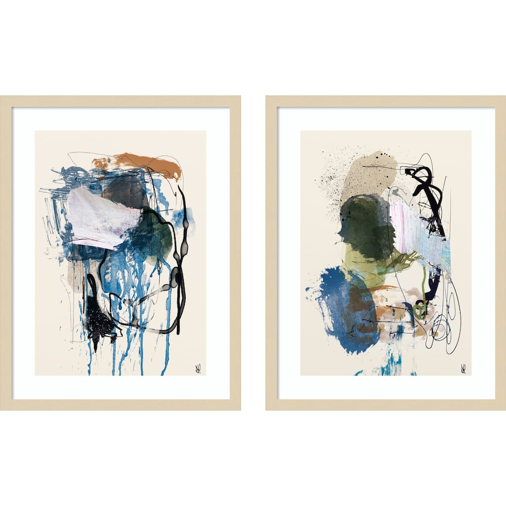 Twin Abstract Set 2 Piece by Dan Hobday Framed Wall Art Prints