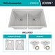 preview thumbnail 22 of 36, Lexicon Platinum Quartz 33 Inch Double Equal Bowl Undermount Kitchen Sink with Bottom Grids and Strainers , Disposal Flange