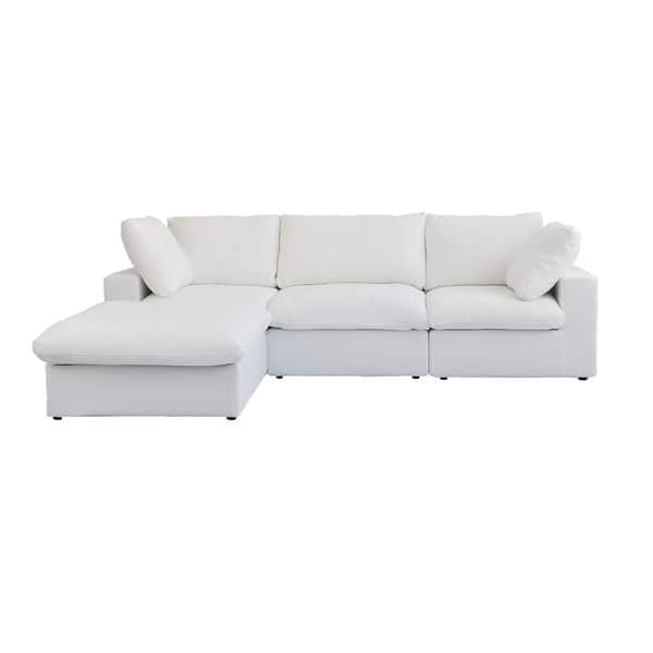 L-shape Linen Upholstered Sectional Sofa Couch
