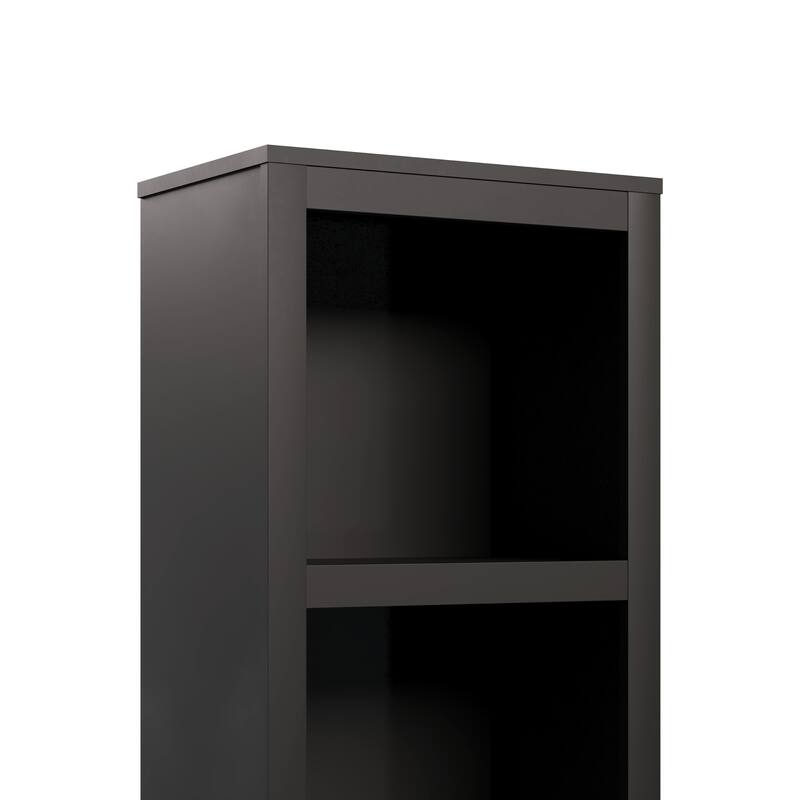 Prepac Moda 80" H 5-Tier Narrow Bookcase, Modern Storage Accent Bookshelf with 3 Adjustable Shelves for Home Office, Living Room