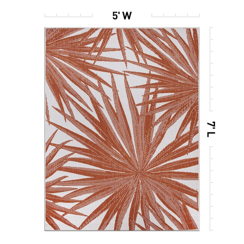 World Rug Gallery Tropical Nature Inspired Indoor/Outdoor Area Rug