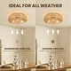 preview thumbnail 17 of 17, Boho Smart Gold Rattan Caged Drum Flush Mount Ceiling Fan
