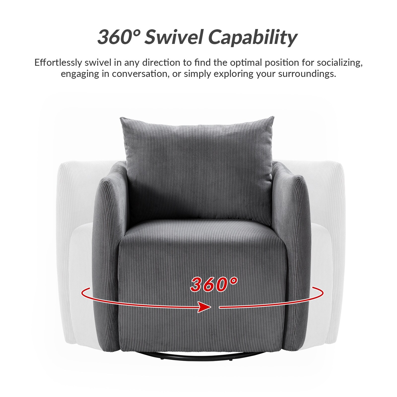 Vanessa upholstered swivel chair top