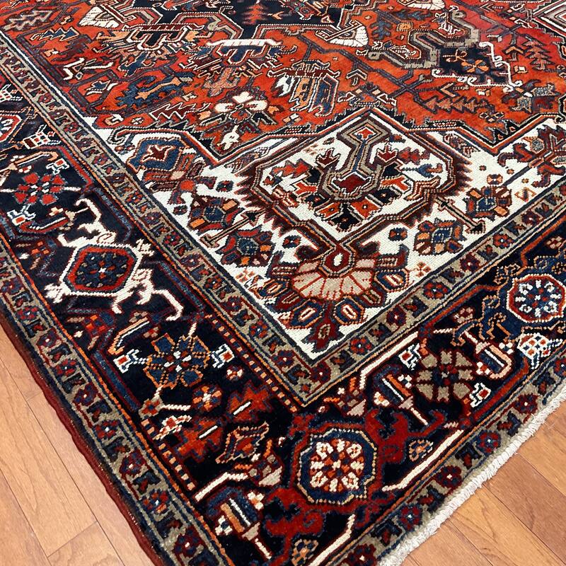HERAT ORIENTAL Handmade Fine Persian Heriz Wool Rug - 8'2" x 10'5"