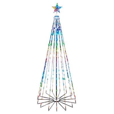 Kurt Adler 6 Foot Pre-Lit RGB LED Collapsible Decorated Tree - Multi