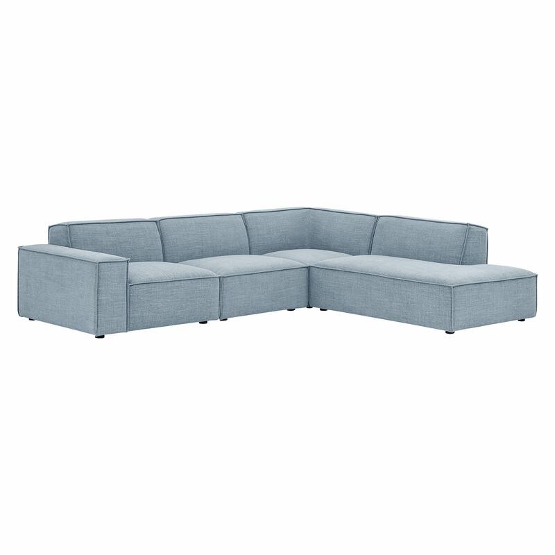 Restore 4-Piece Performance Fabric Upholstered Modular L-Shaped Sofa