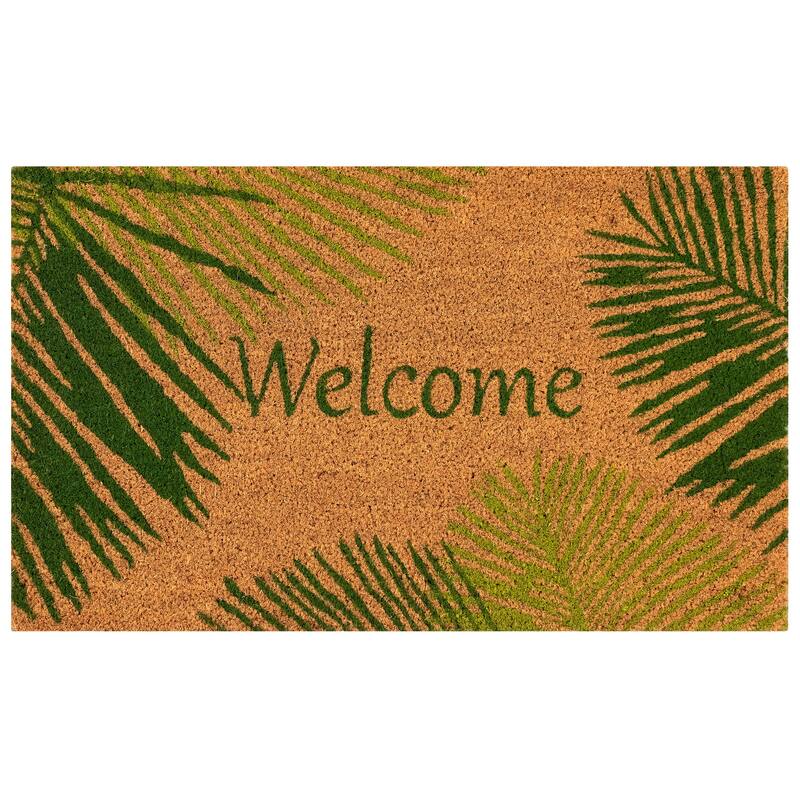 Liora Manne Natura Palm Border Outdoor Mat Green 18"X30"