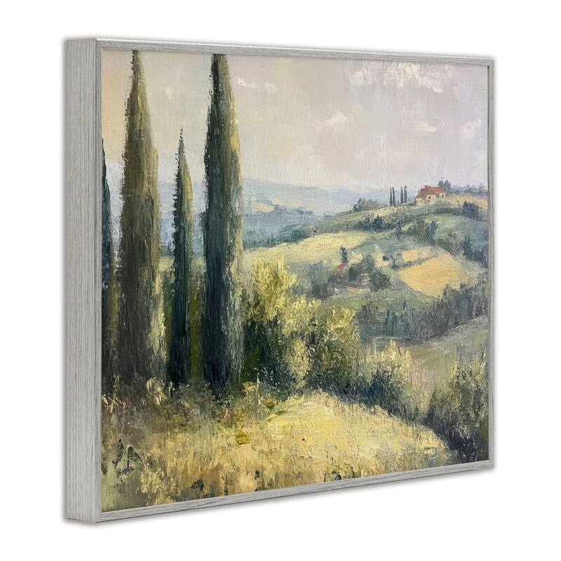 Stupell Rolling Hills Country View Framed Giclee Art Design By Petal Prints Design