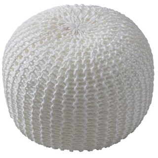 Cheer Collection Decorative 18-inch Chunky Hand-knit Pouf Ottoman