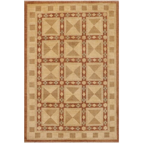 Boho Chic Ziegler Angie Brown/Tan Hand knotted Wool Rug 8'8 x 11'7 - 8'8" x 11'7"