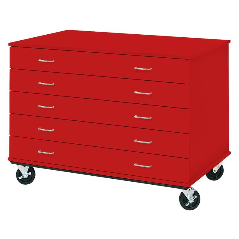 Mobile Locking Storage Cabinet - 5 Drawer Rolling Chest - 36" Tall - 29" Deep - Home Office Filing Unit